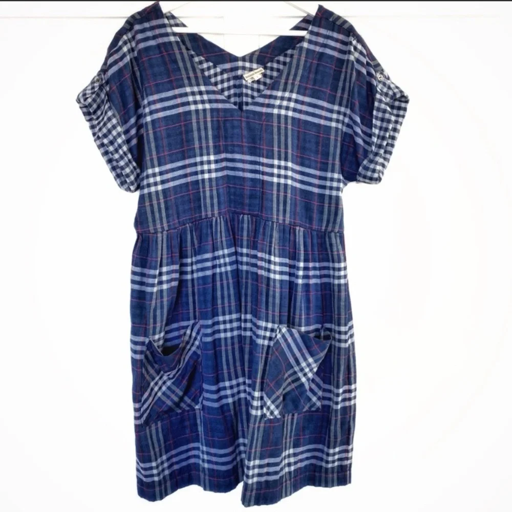 Anthropologie Blue and White Holding Horses Skater Dress - Picture 1 of 3